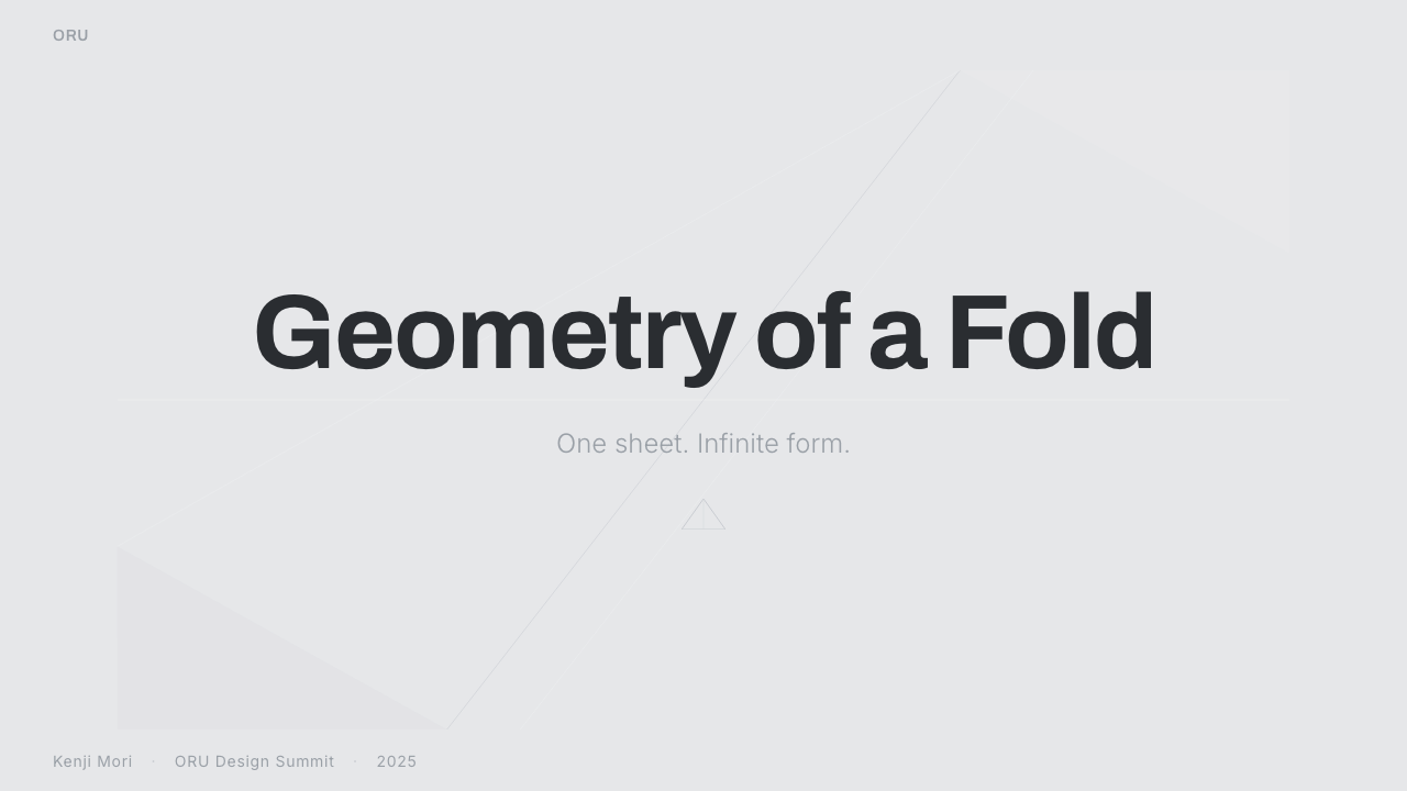 Origami Folded Paper design style applied to a Slide · cover