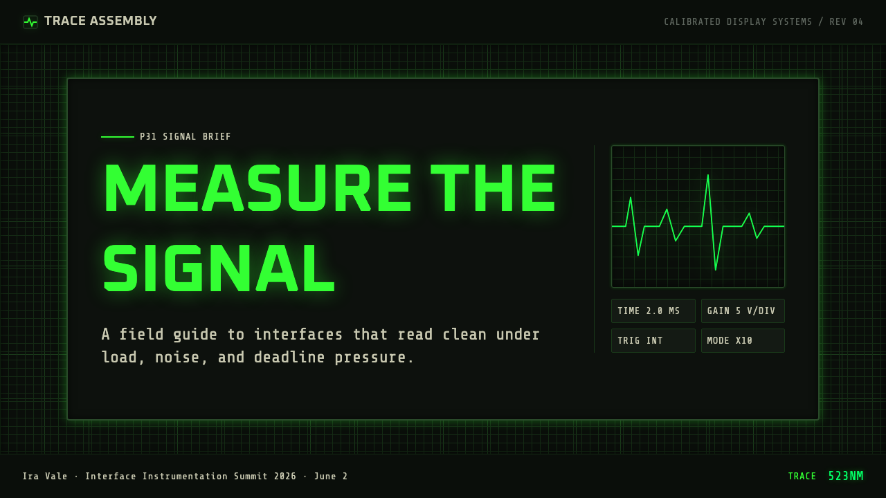 Oscilloscope Trace design style applied to a Slide · cover