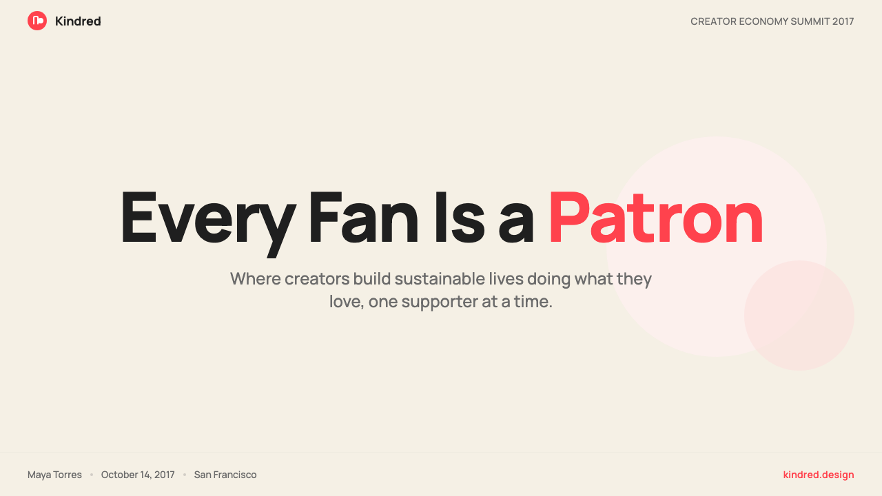 Patreon 2017 design style applied to a Slide · cover
