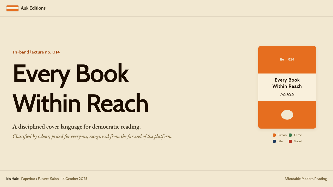 Penguin Books (1935) design style applied to a Slide · cover