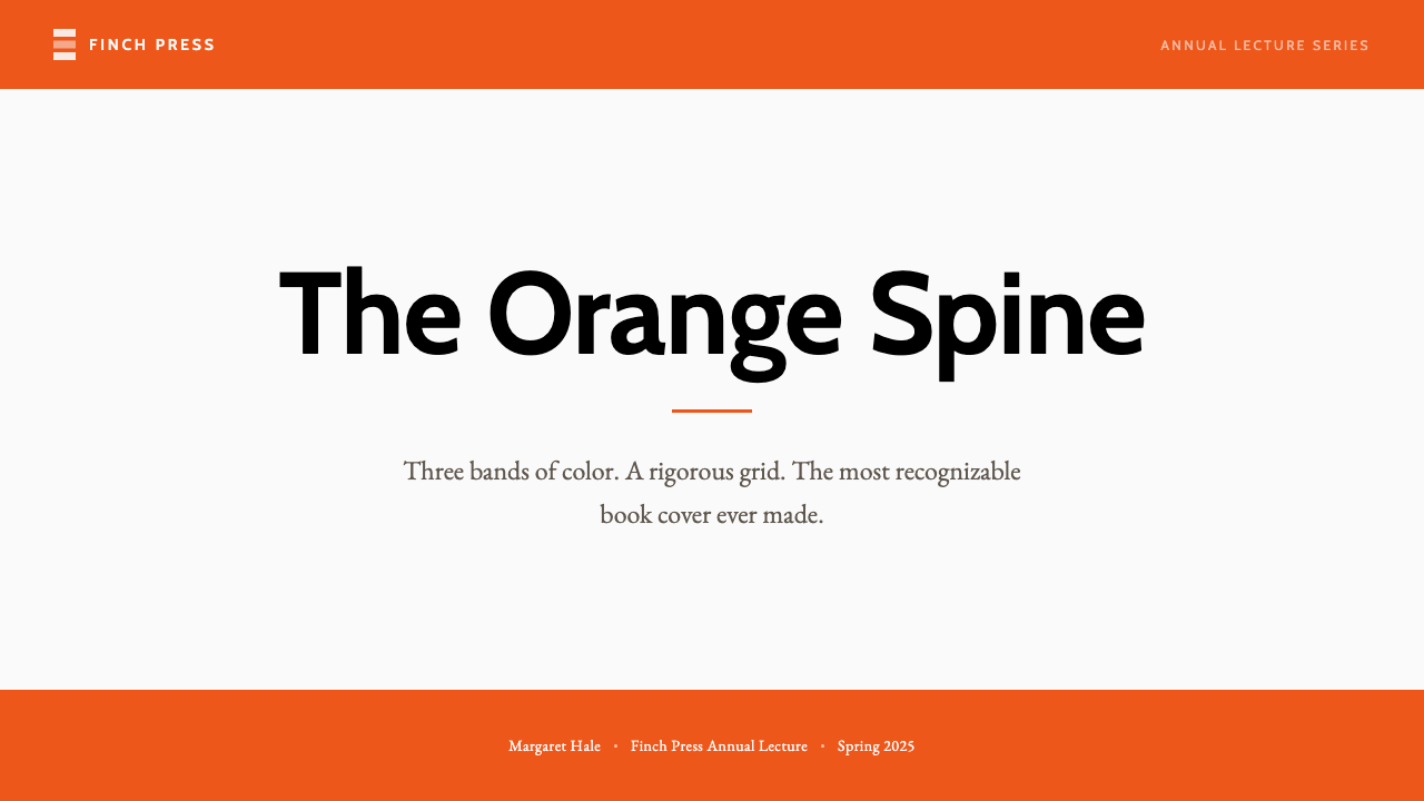 Penguin Classics Orange design style applied to a Slide · cover