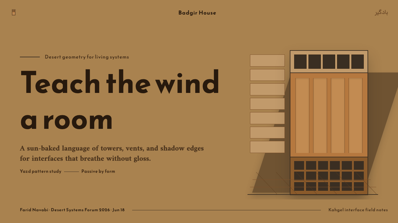 Persian Windcatcher design style applied to a Slide · cover