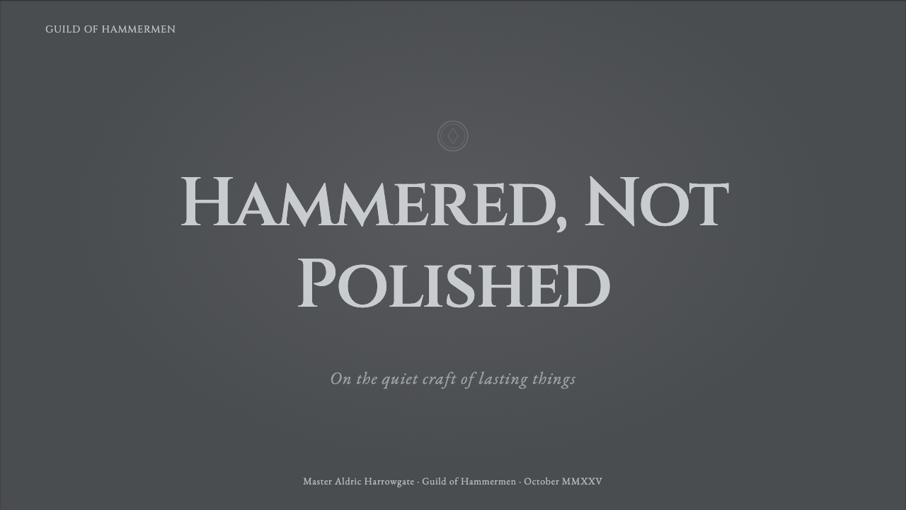 Pewter & Tin Craft design style applied to a Slide · cover