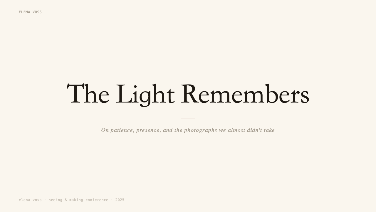 Photographer Light Folio design style applied to a Slide · cover
