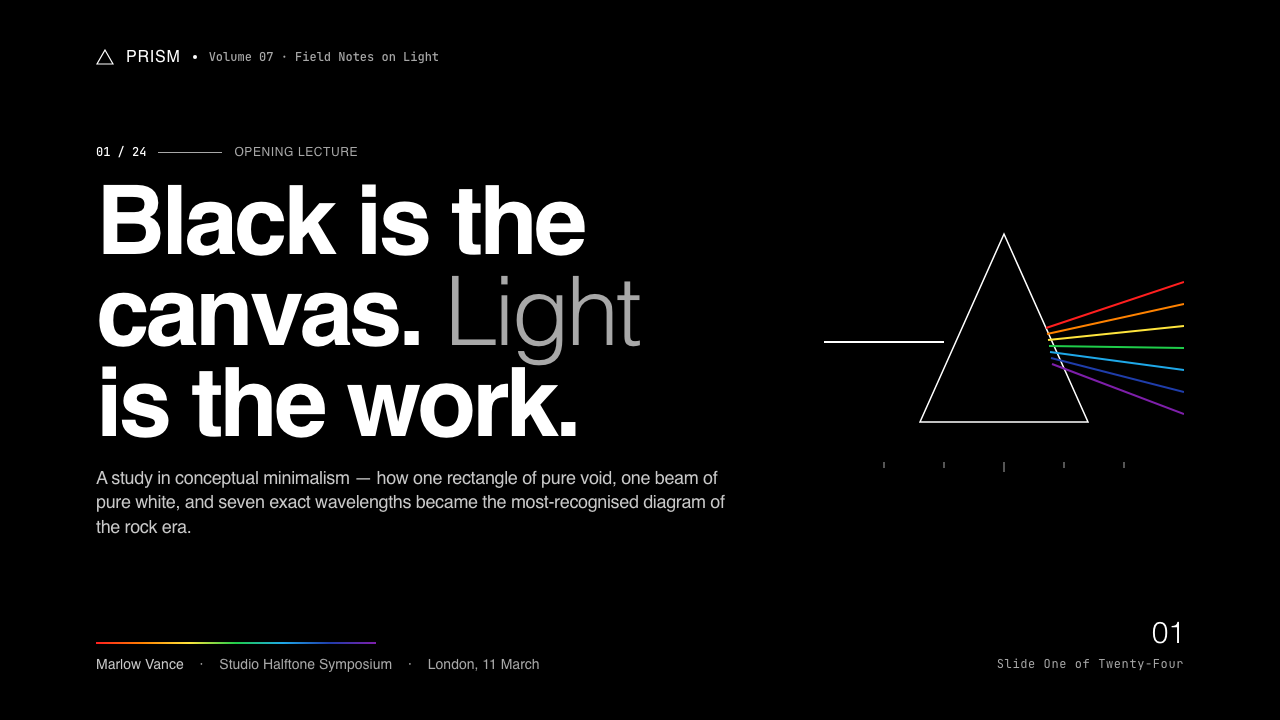 Pink Floyd — Dark Side of the Moon design style applied to a Slide · cover