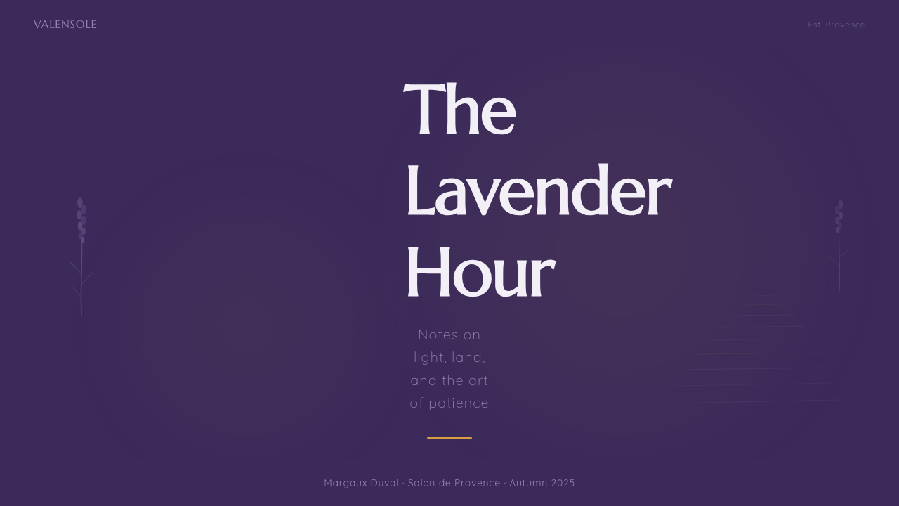 Provence Lavender design style applied to a Slide · cover