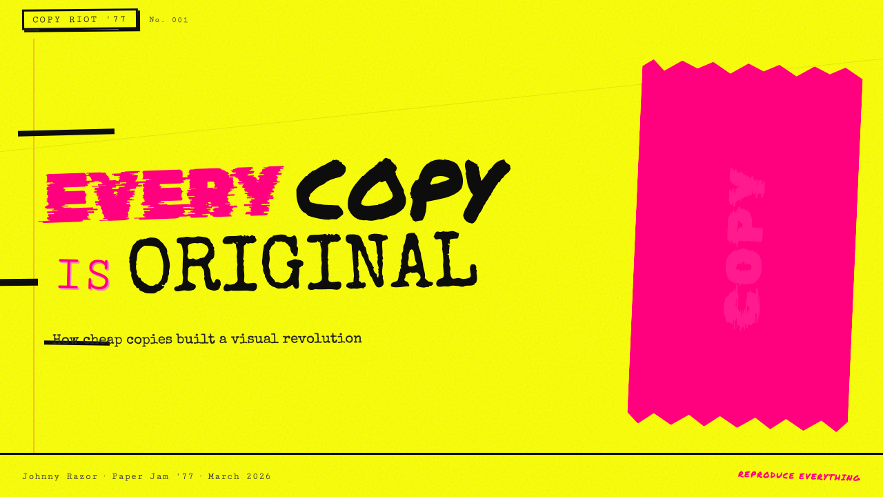 Punk Xerox 1977 design style applied to a Slide · cover