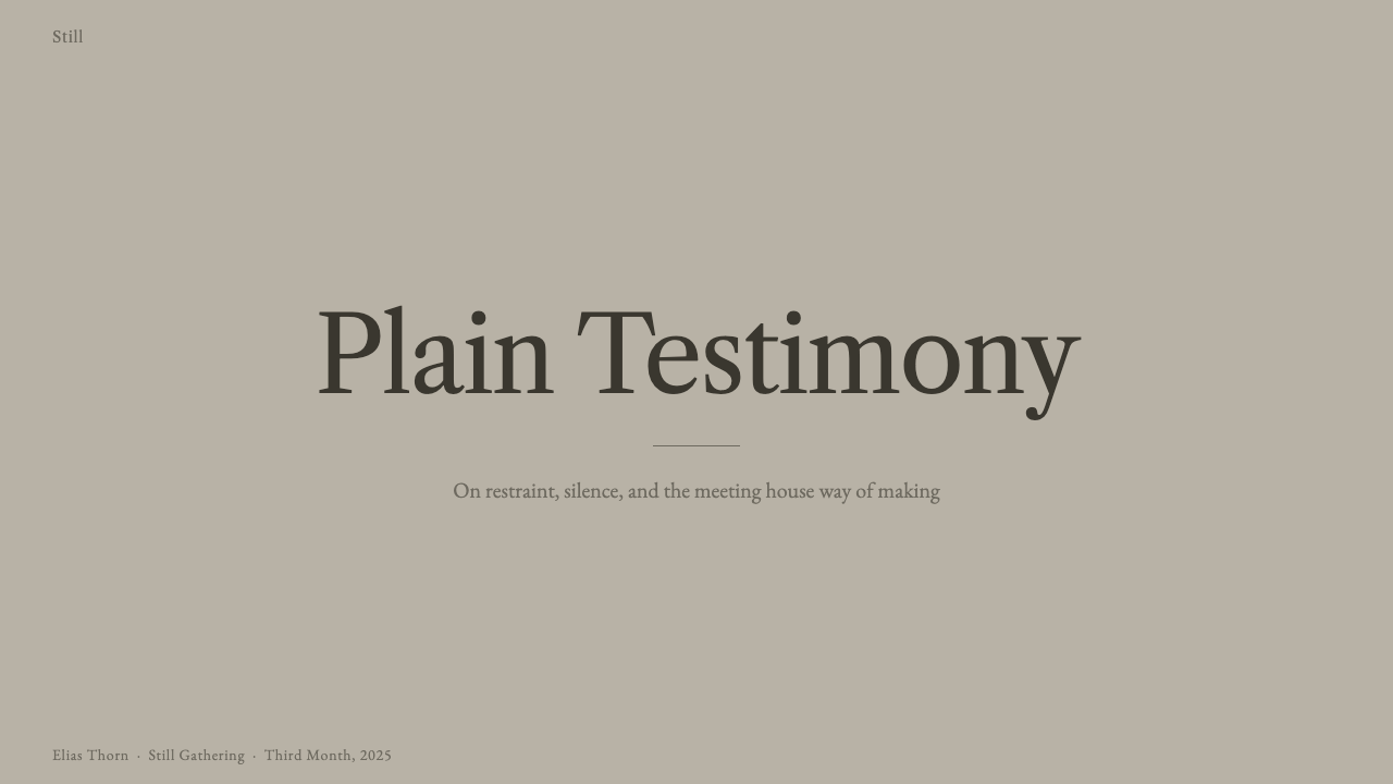 Quaker Plain Style design style applied to a Slide · cover