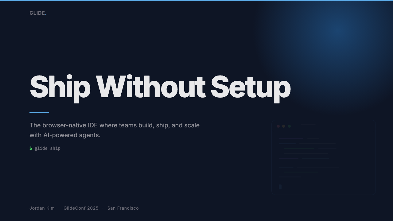 Replit Browser IDE Blue design style applied to a Slide · cover