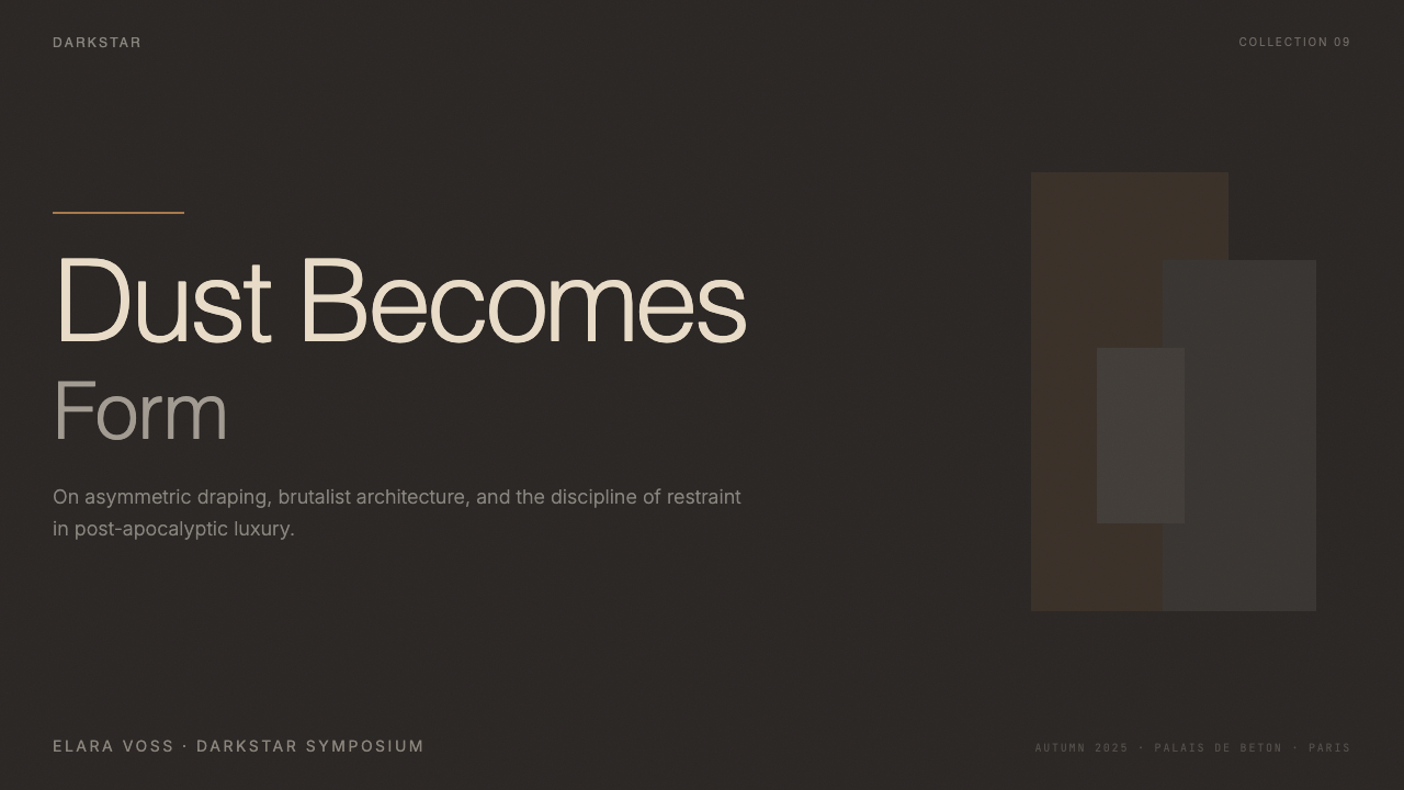 Rick Owens Darkstar design style applied to a Slide · cover