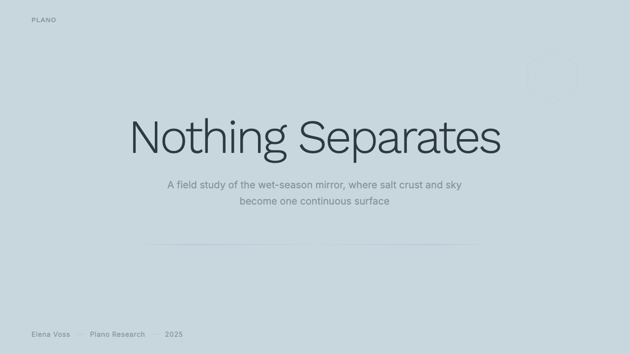 Salt Flat Uyuni design style applied to a Slide · cover