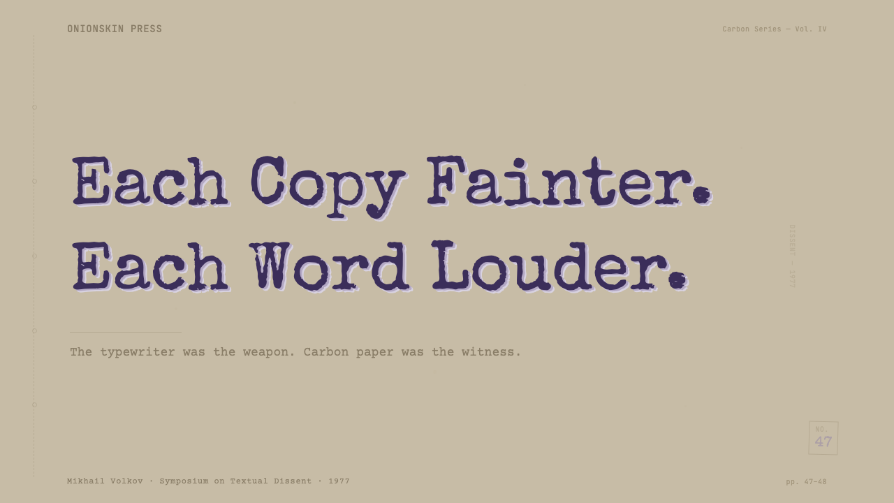 Samizdat Typewriter design style applied to a Slide · cover