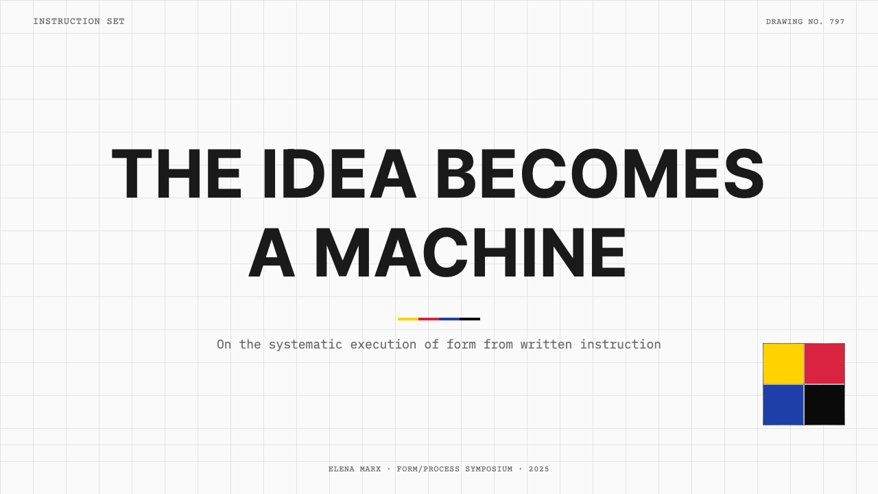 Sol LeWitt Conceptual design style applied to a Slide · cover