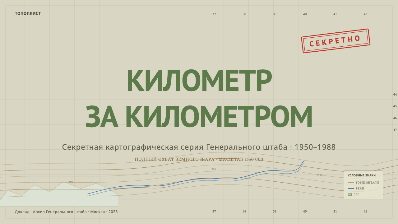 Soviet Classified Map 设计风格用在幻灯片 · 封面上