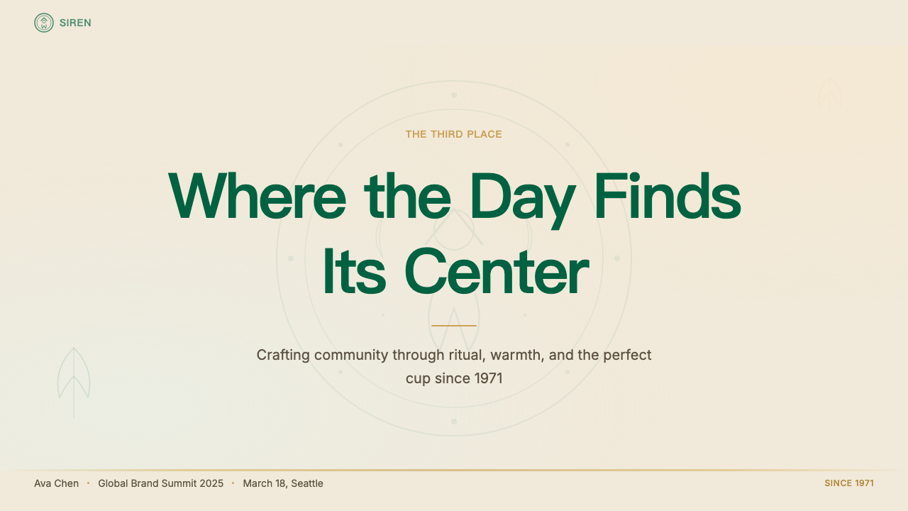 Starbucks (Siren) design style applied to a Slide · cover