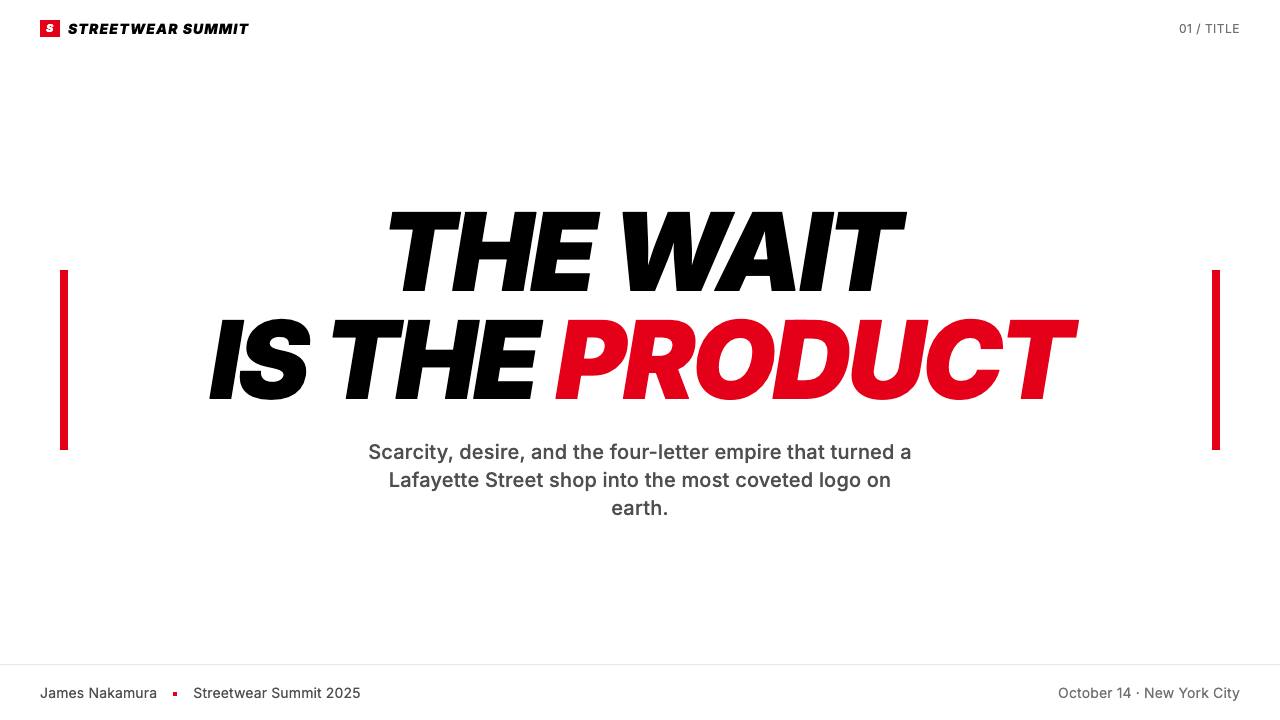 Streetwear (Supreme red) design style applied to a Slide · cover