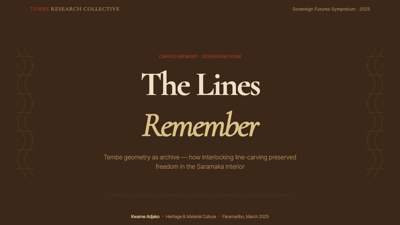 Suriname Maroon Tembe design style applied to a Slide · cover