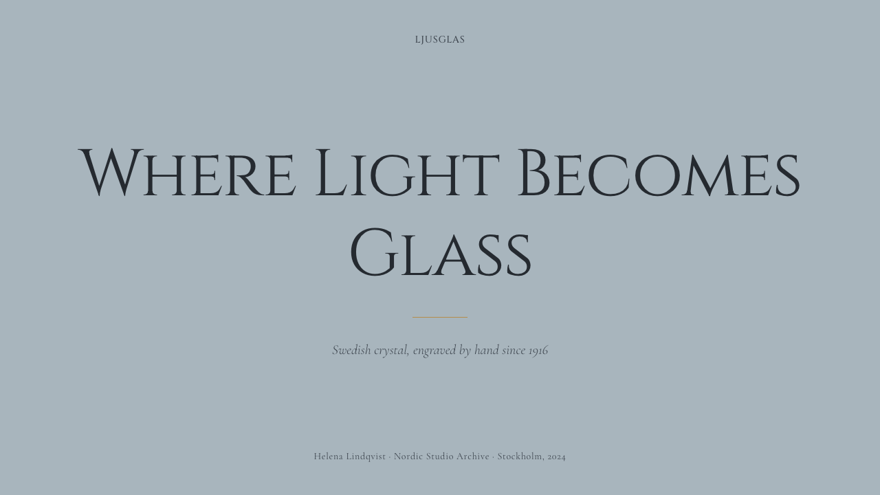 Swedish Orrefors Crystal (1916) design style applied to a Slide · cover