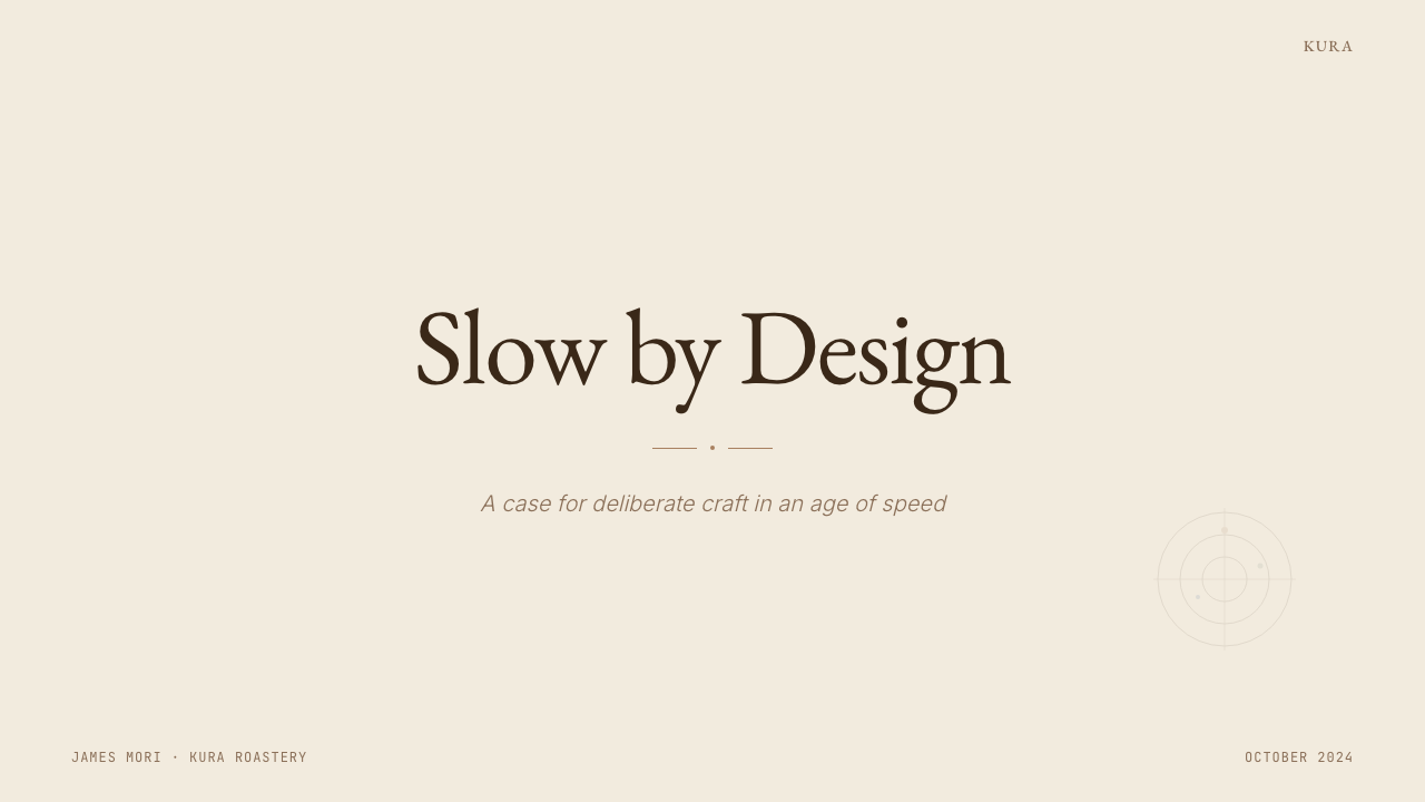 Third Wave Coffee design style applied to a Slide · cover