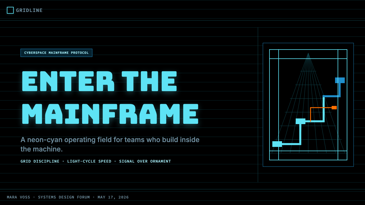 Tron Grid (1982) design style applied to a Slide · cover