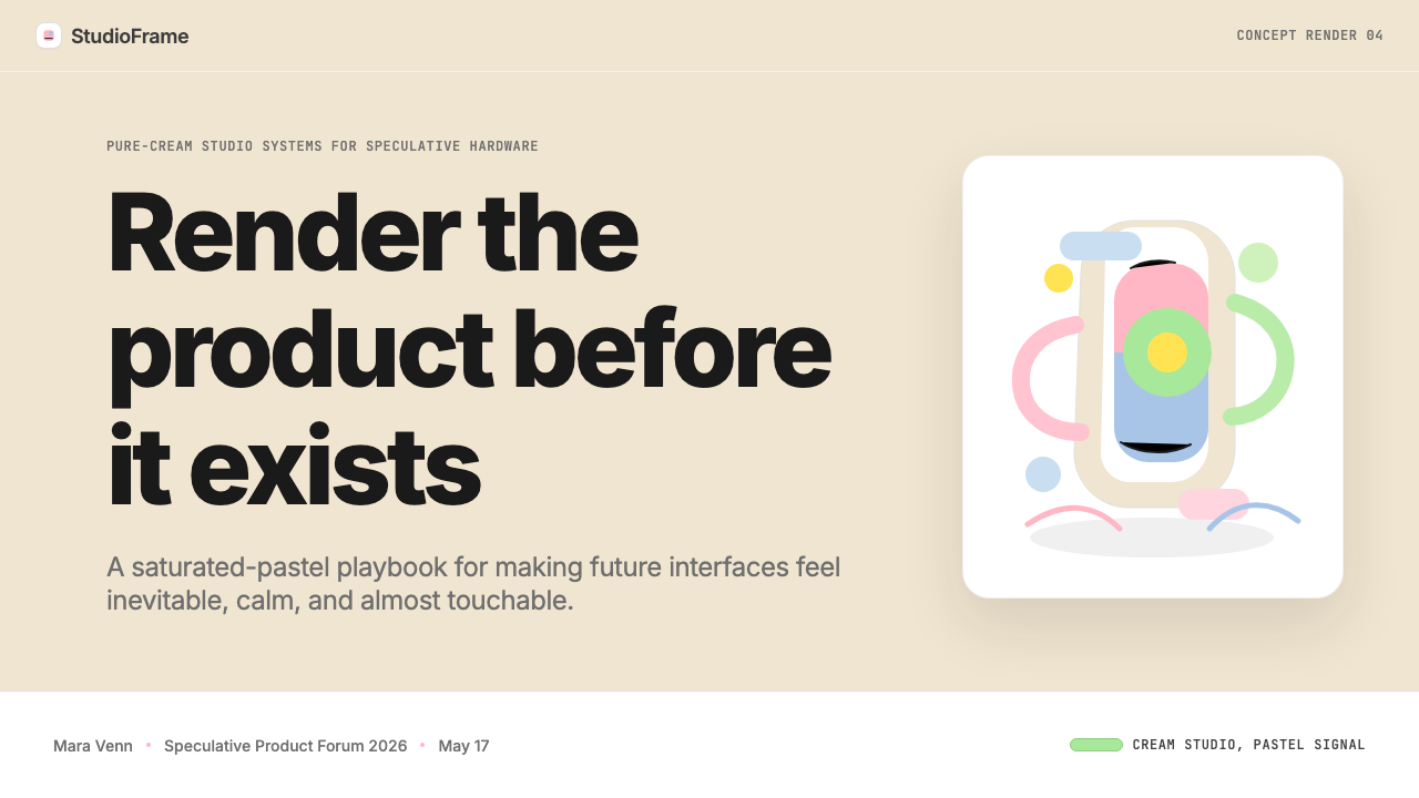 Vaporware Future Product Render design style applied to a Slide · cover