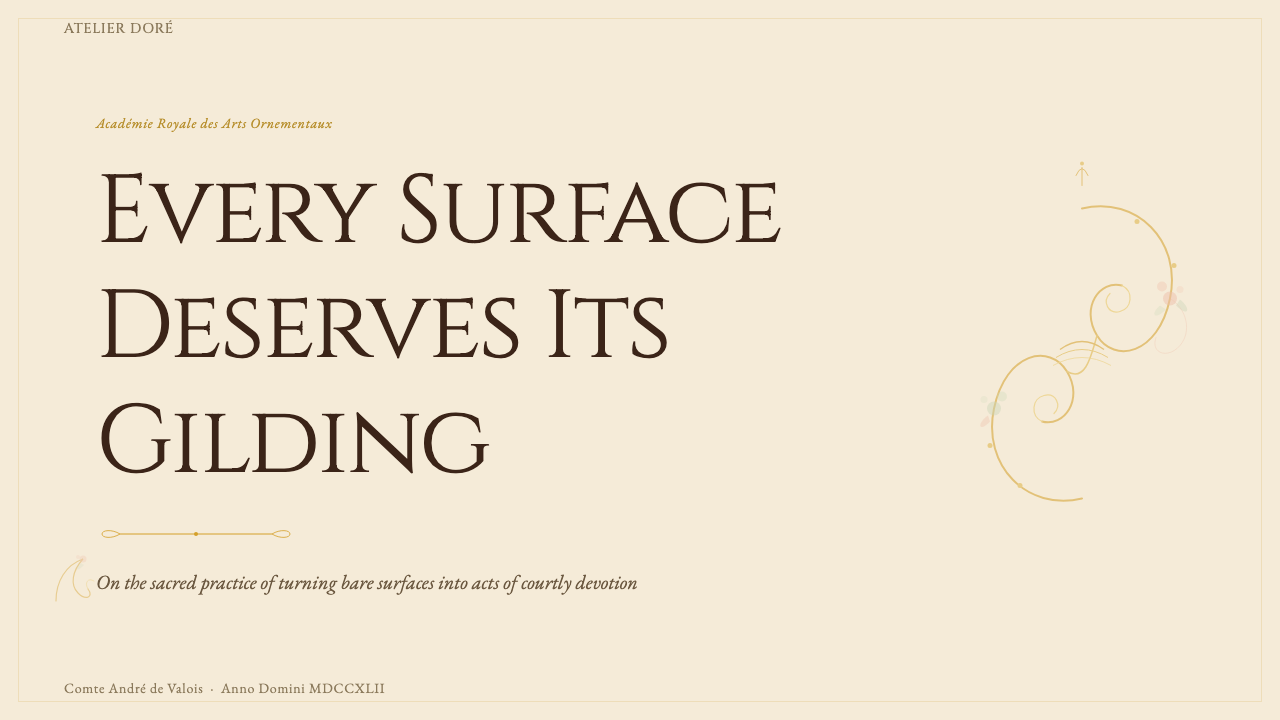 Versailles Rococo Ornament design style applied to a Slide · cover