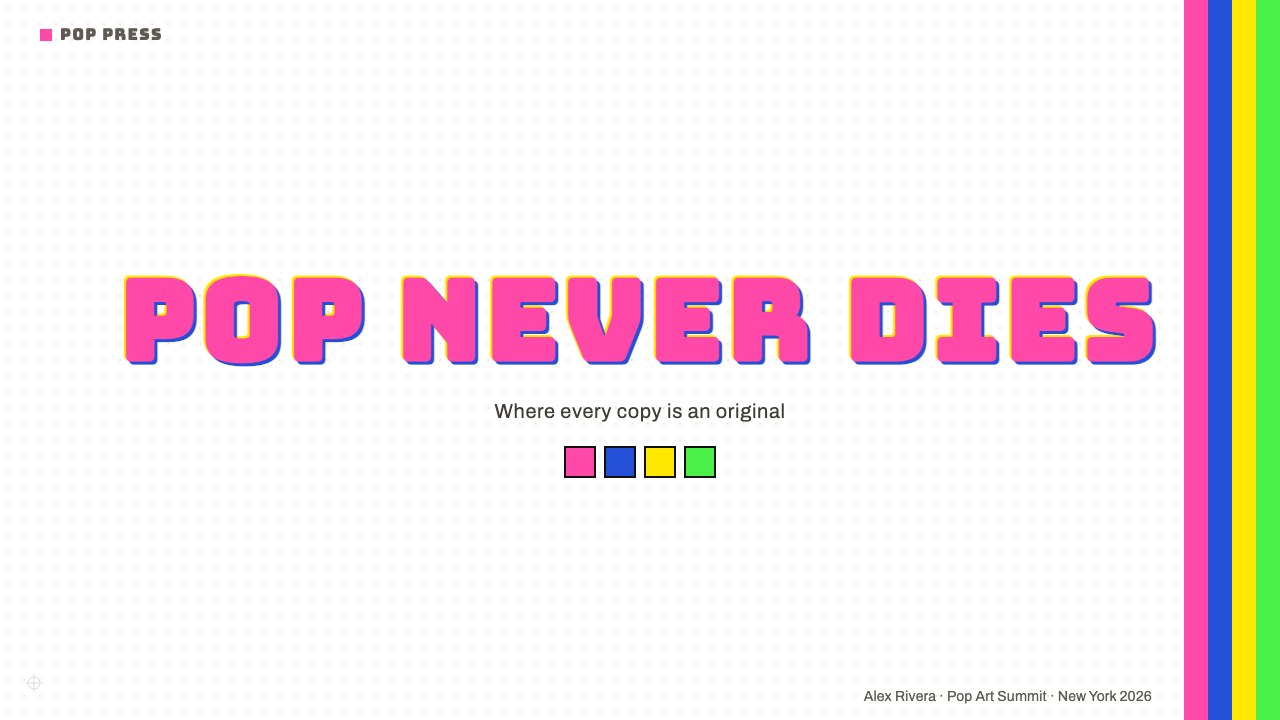 Warhol Pop design style applied to a Slide · cover