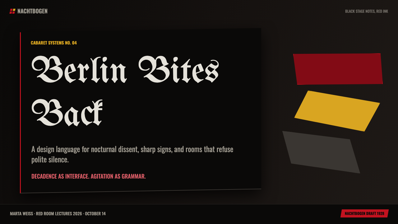 Weimar Cabaret design style applied to a Slide · cover