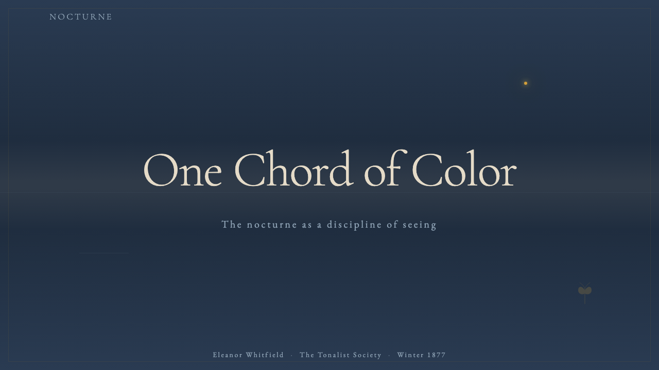 Whistler Nocturne Tonalism design style applied to a Slide · cover