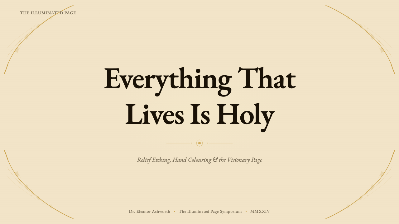 William Blake Illuminated design style applied to a Slide · cover