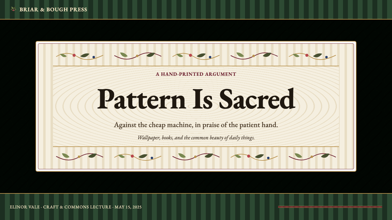 William Morris Arts & Crafts design style applied to a Slide · cover