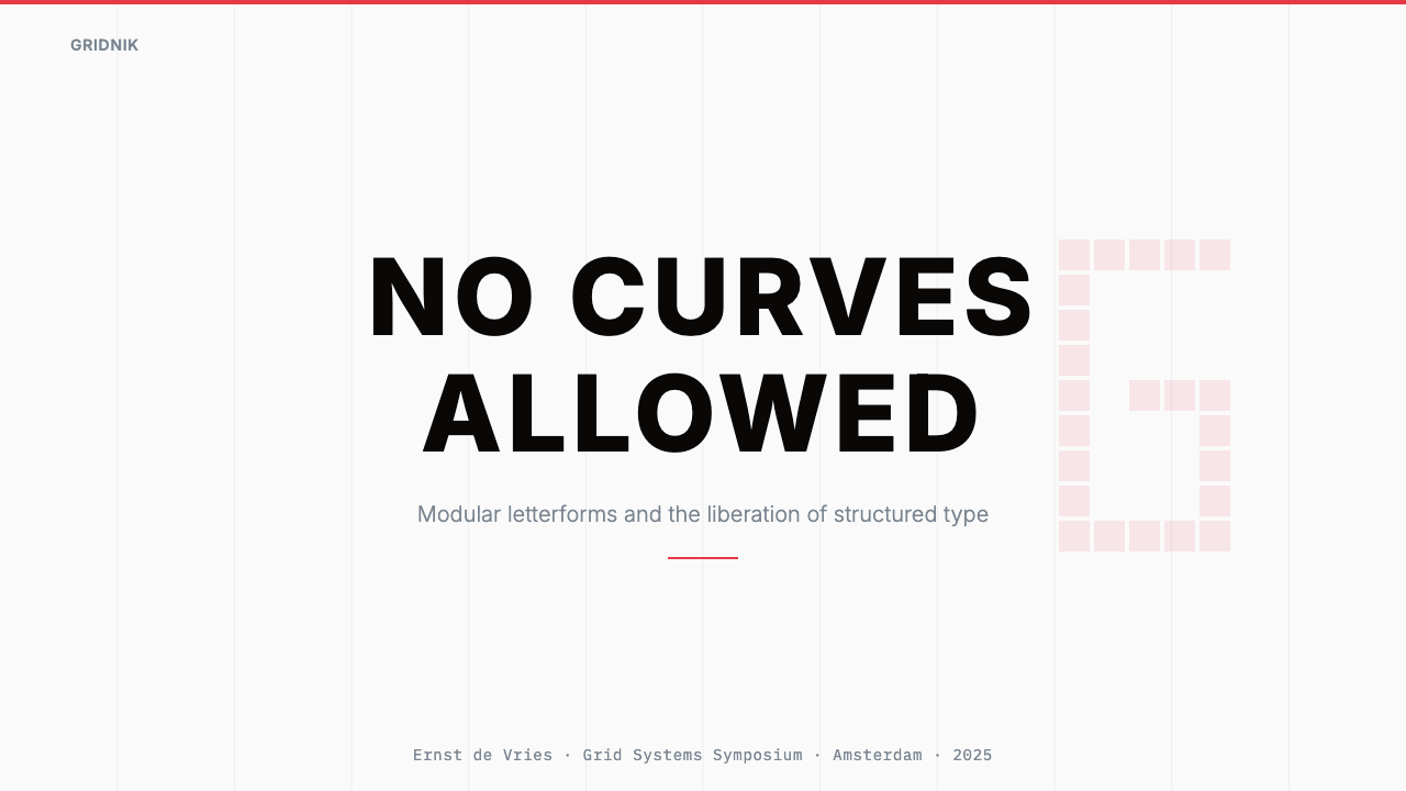 Wim Crouwel Grid design style applied to a Slide · cover