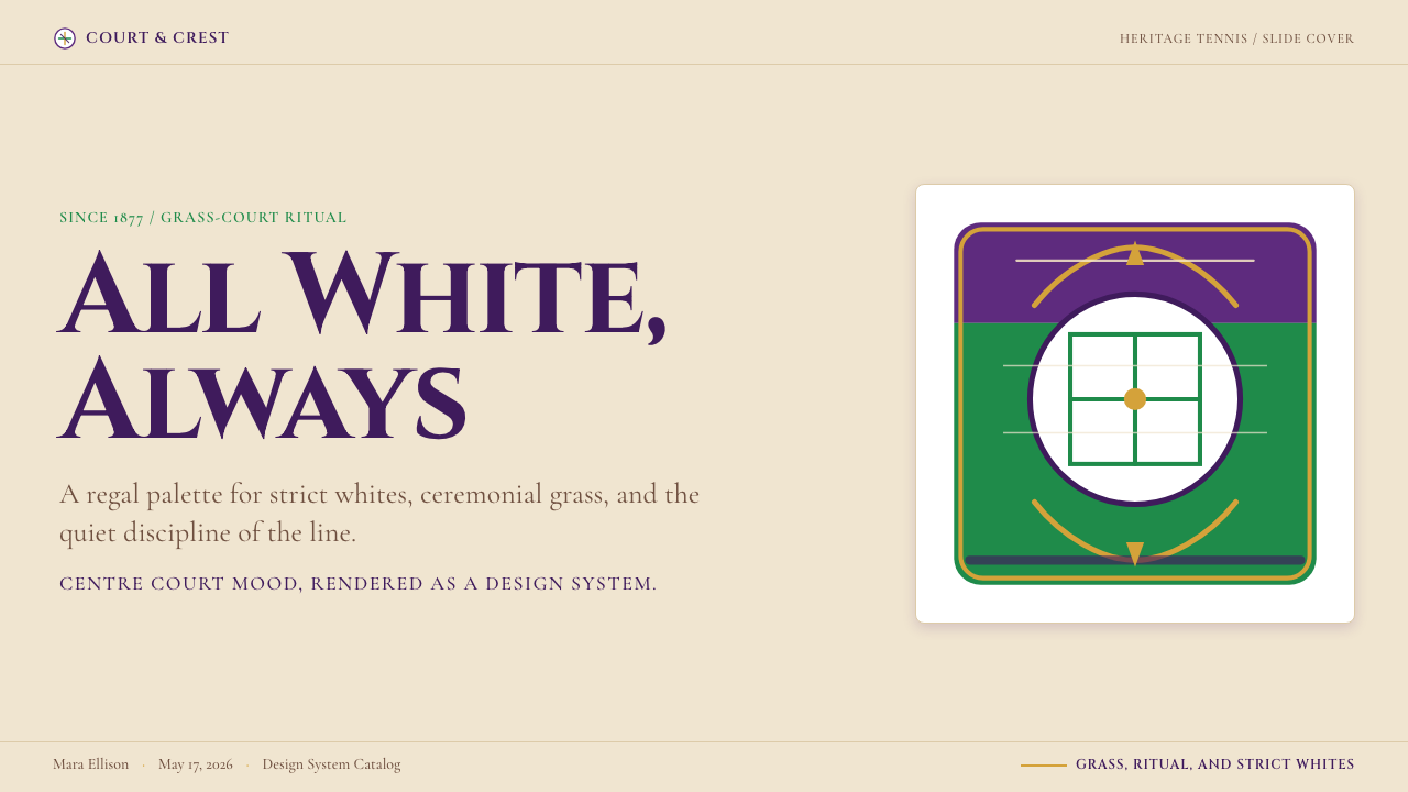Wimbledon (Purple-Green) design style applied to a Slide · cover