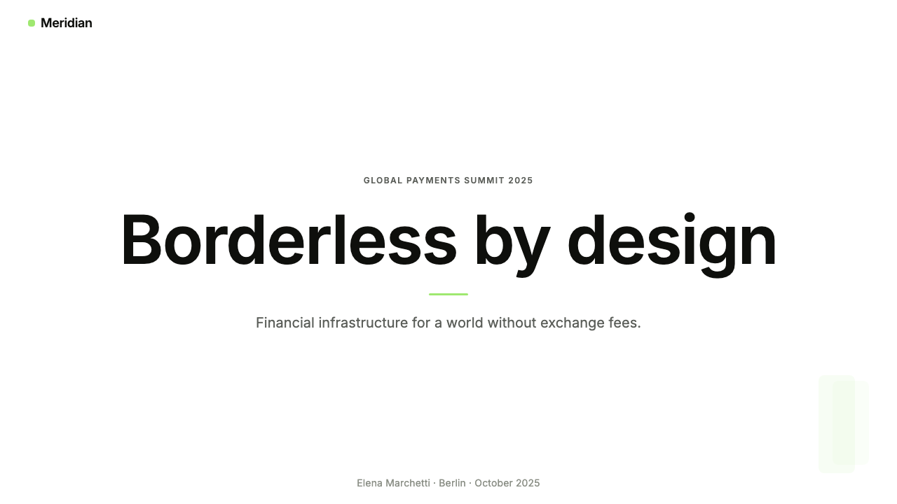 Wise (TransferWise) design style applied to a Slide · cover