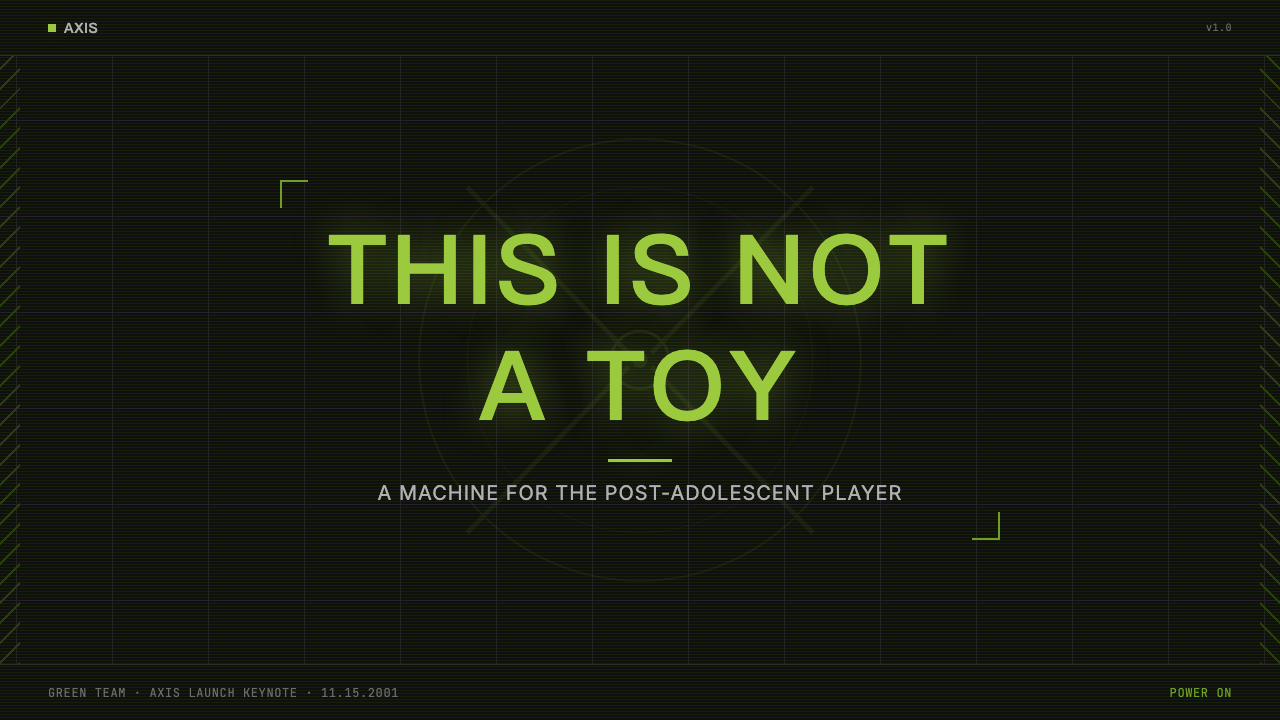 Xbox Original (2001) design style applied to a Slide · cover
