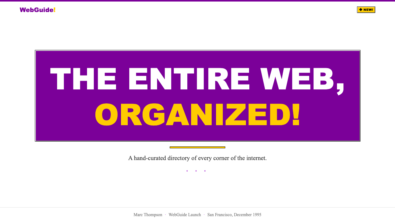 Yahoo! 1995 design style applied to a Slide · cover
