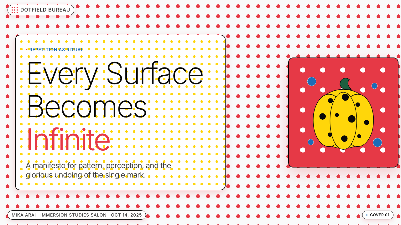 Yayoi Kusama Polka Dot design style applied to a Slide · cover