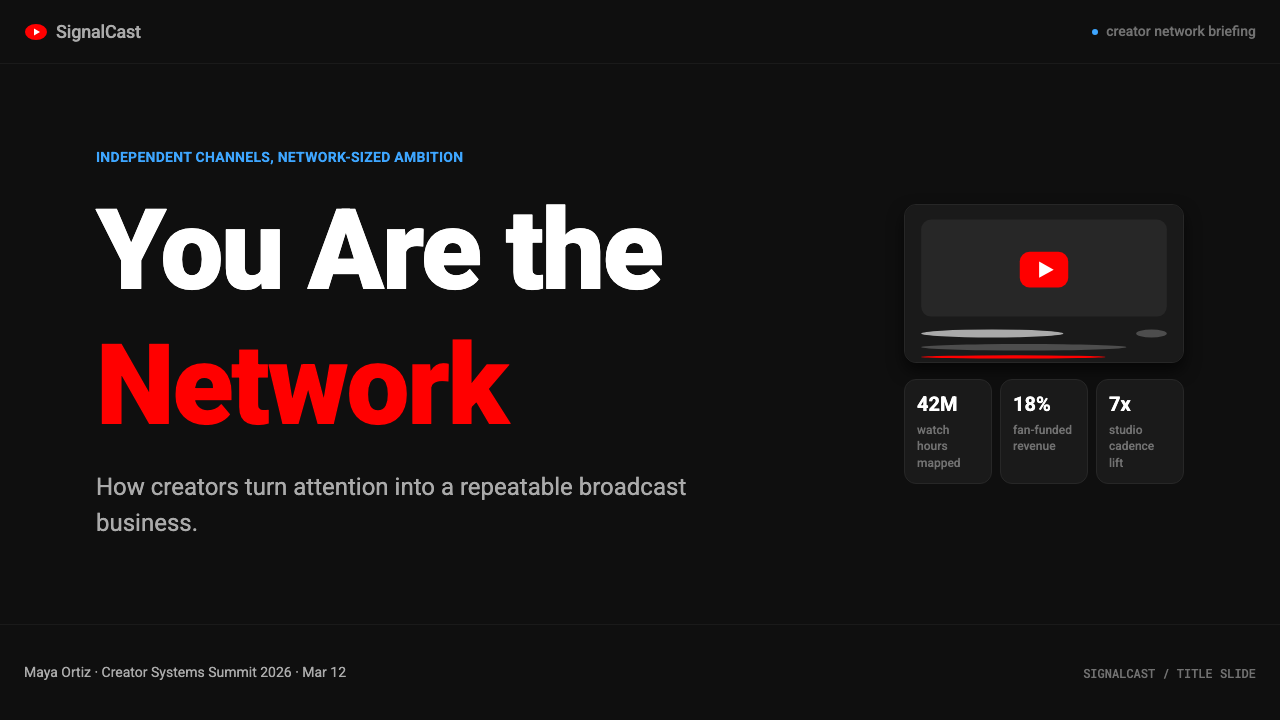 YouTube Creator Economy design style applied to a Slide · cover