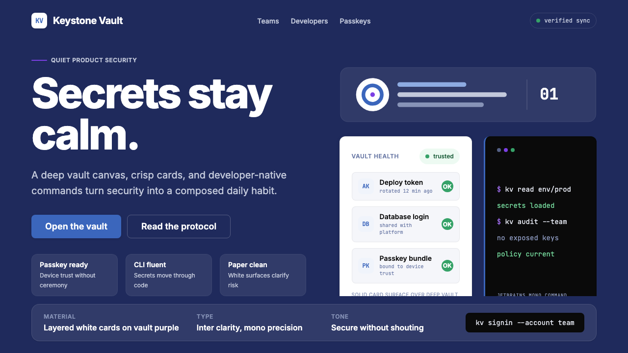 1Password Purple Vault design style — example