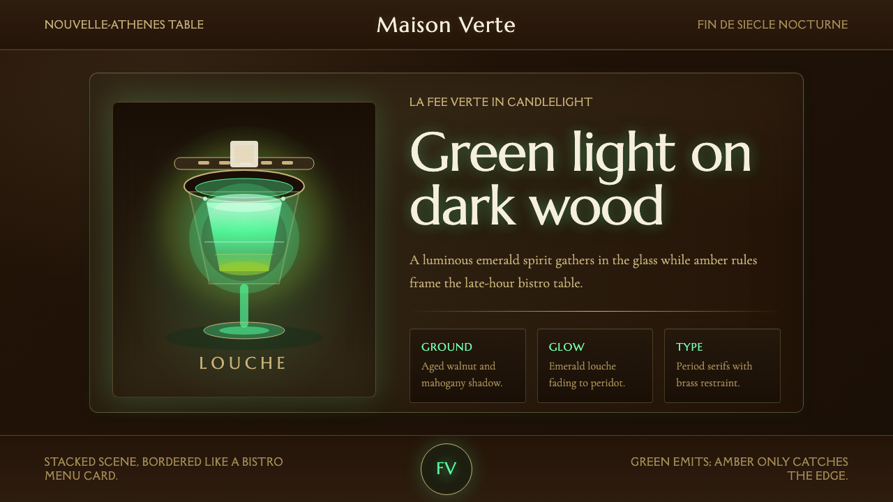 Absinthe Green Fairy Glow design style
