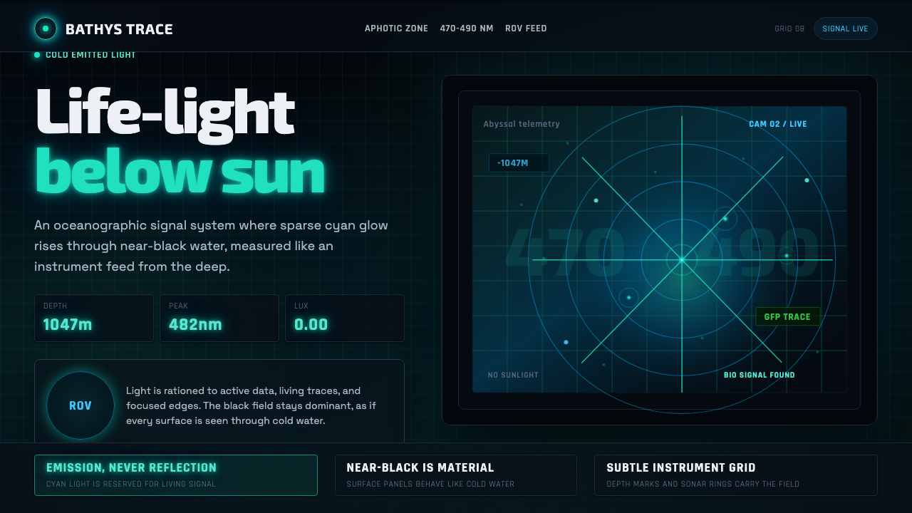 Abyssal Bioluminescence design style — example