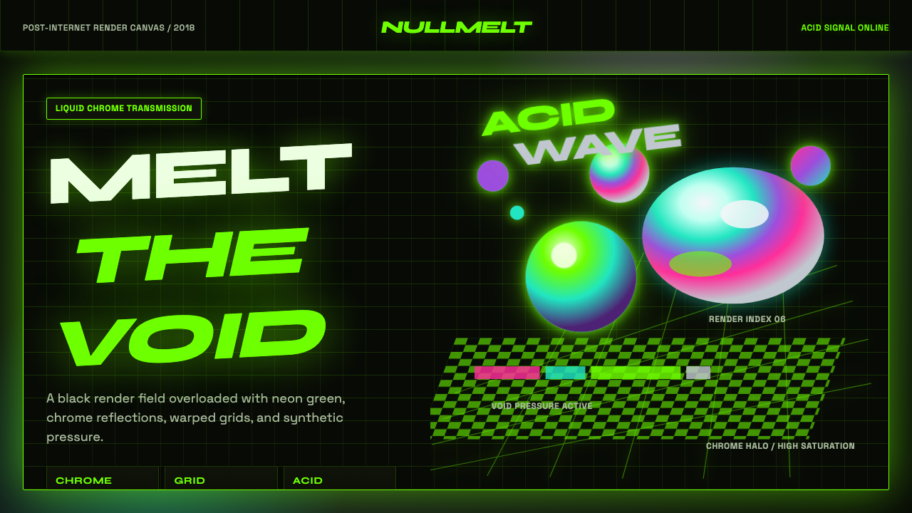 Acidwave 3D Render design style