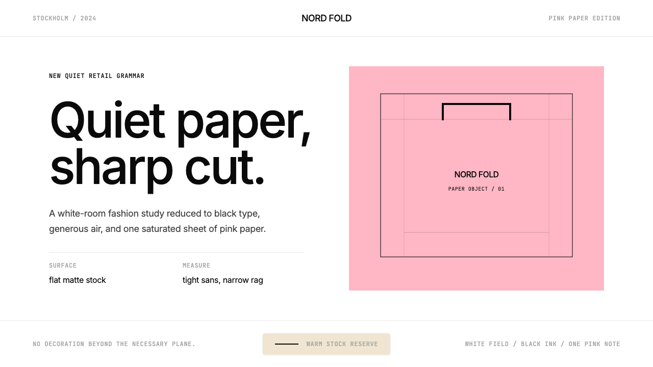 Acne Studios Pink-Paper design style — example