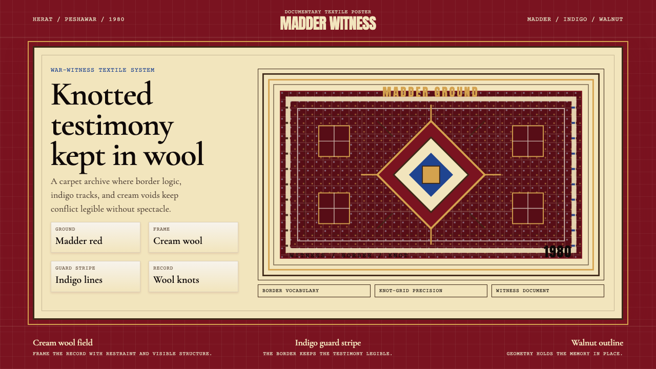 Afghan War Rug (1980) design style — example