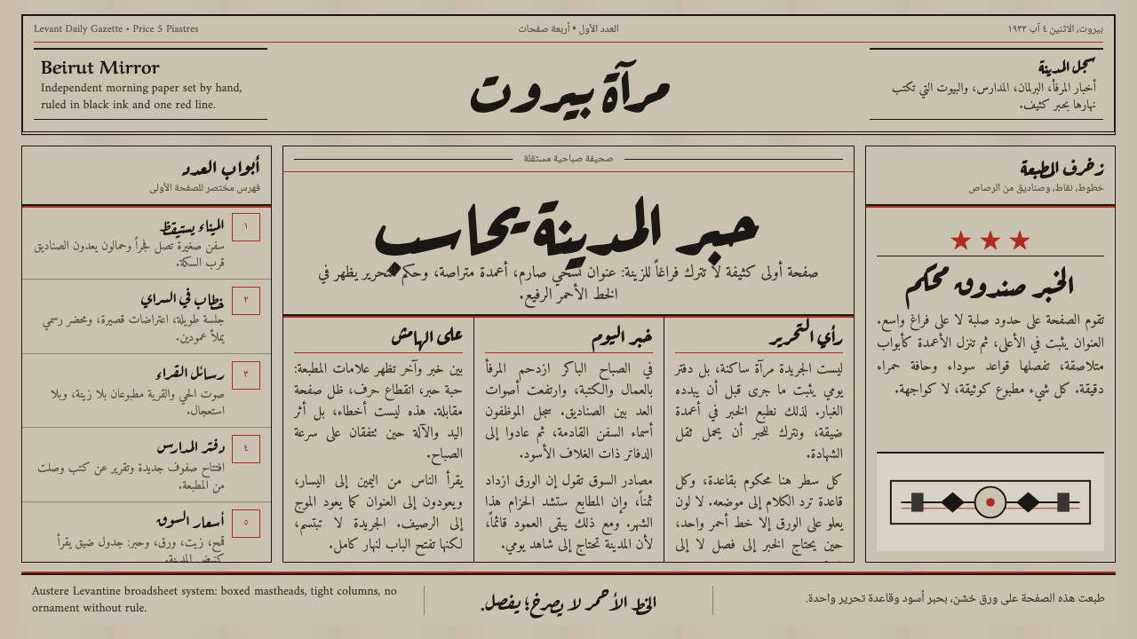 An-Nahar Beirut Press design style