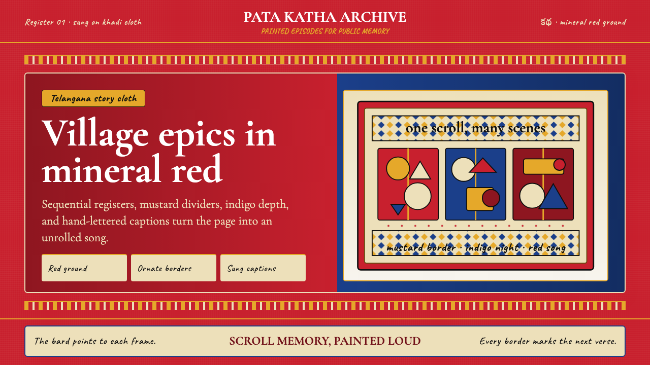 Andhra Cheriyal Scroll Painting design style — example