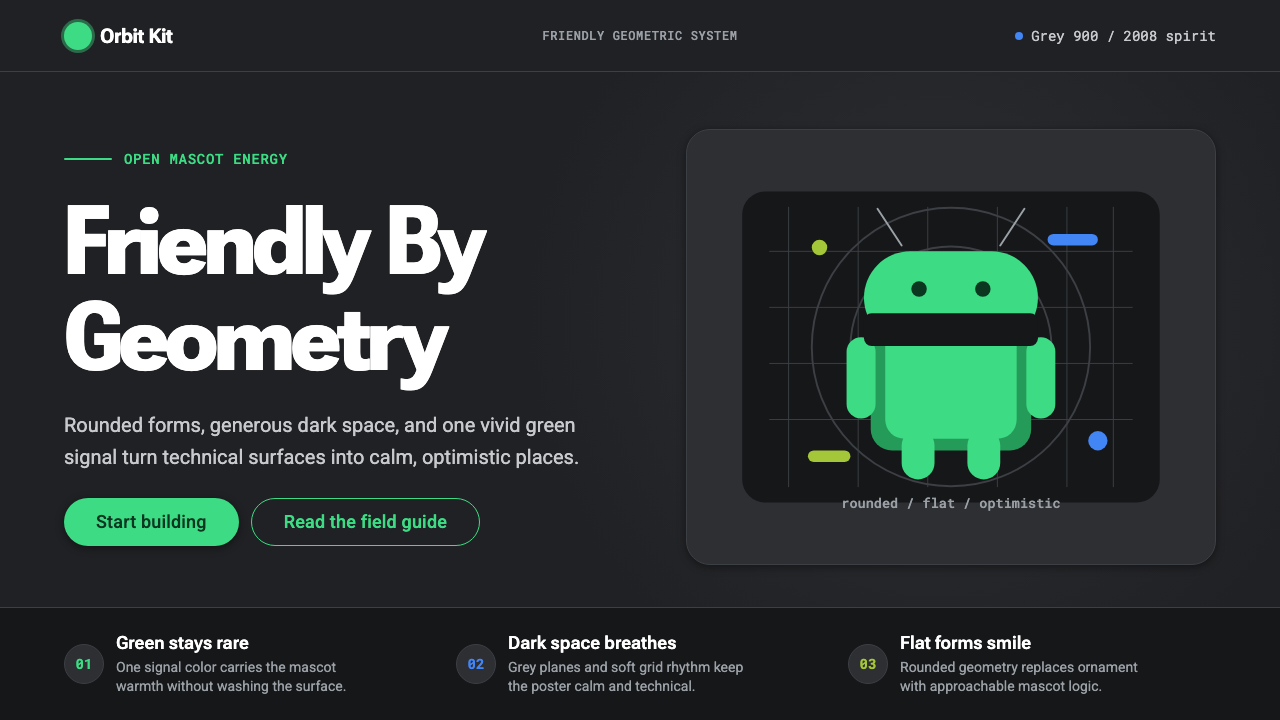Android Bugdroid Green design style