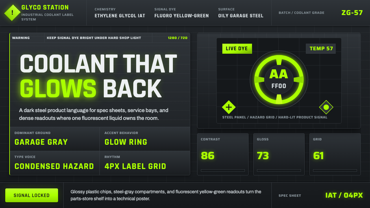 Fluorescent Antifreeze Green design style