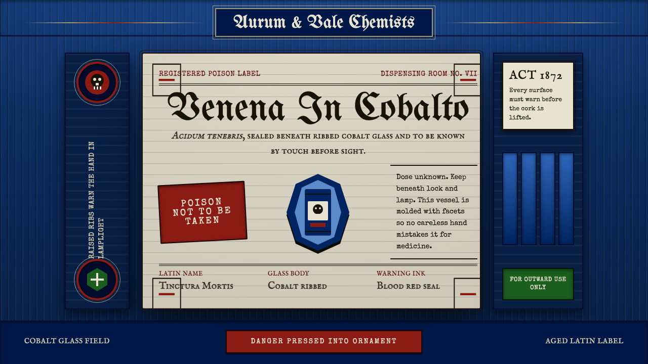 Apothecary Poison Label design style — example
