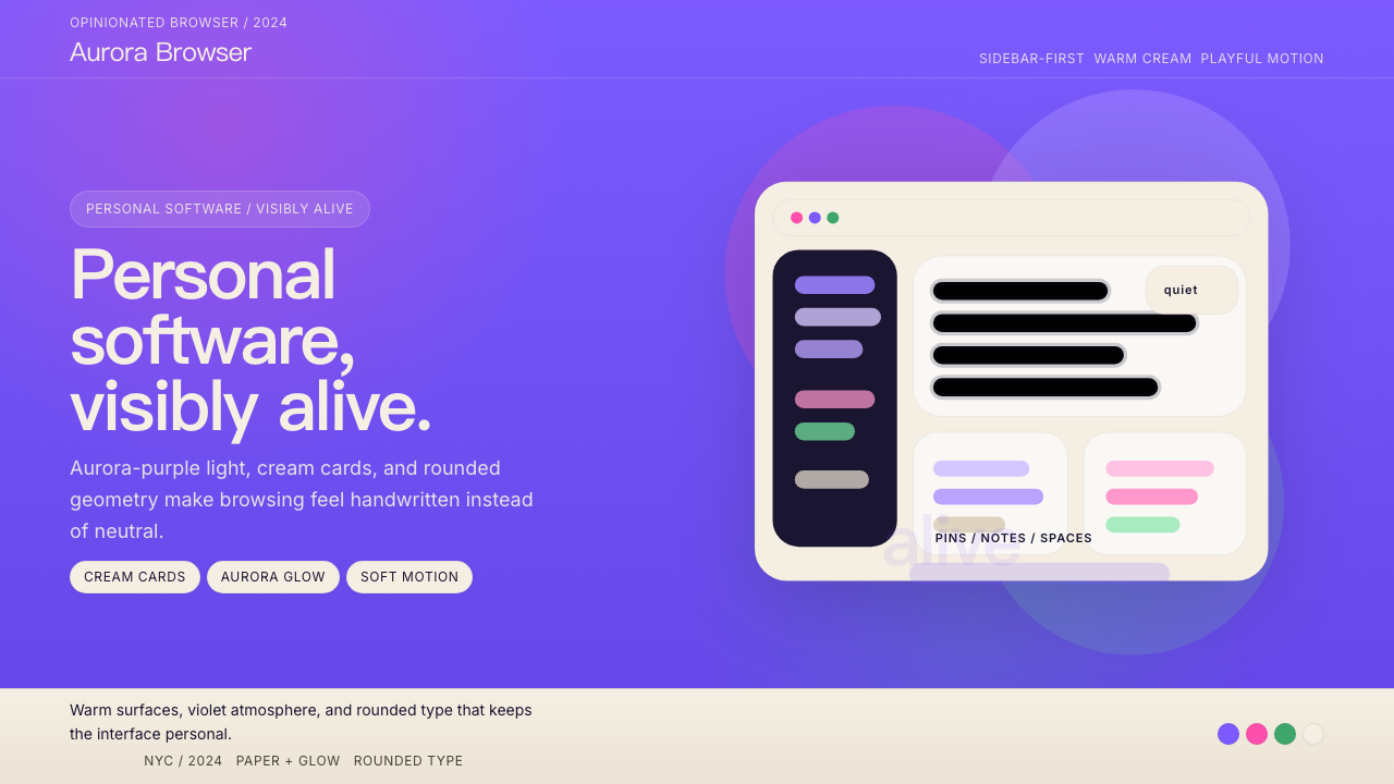 Arc Browser design style — example